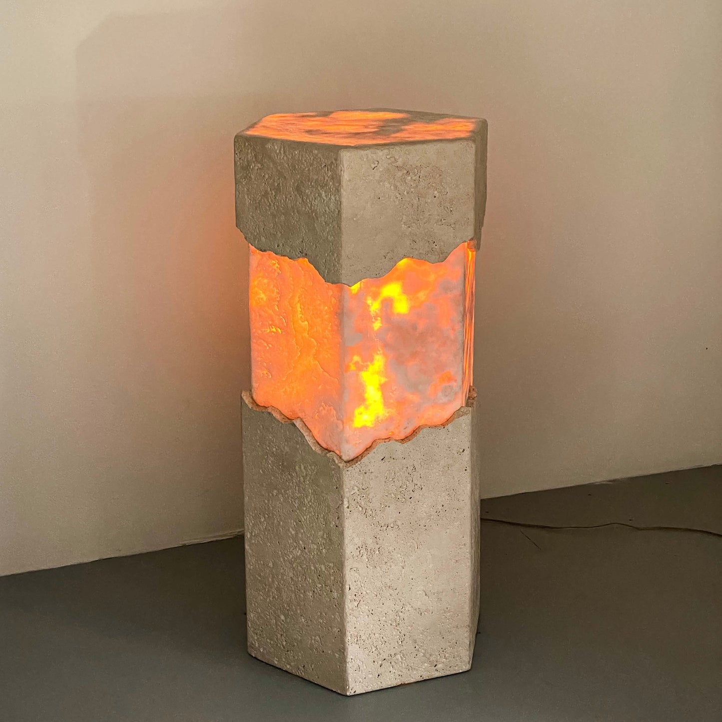 ALABASTER ILLUMINATED PEDESTAL BY HOVAVE RAPPAPORT