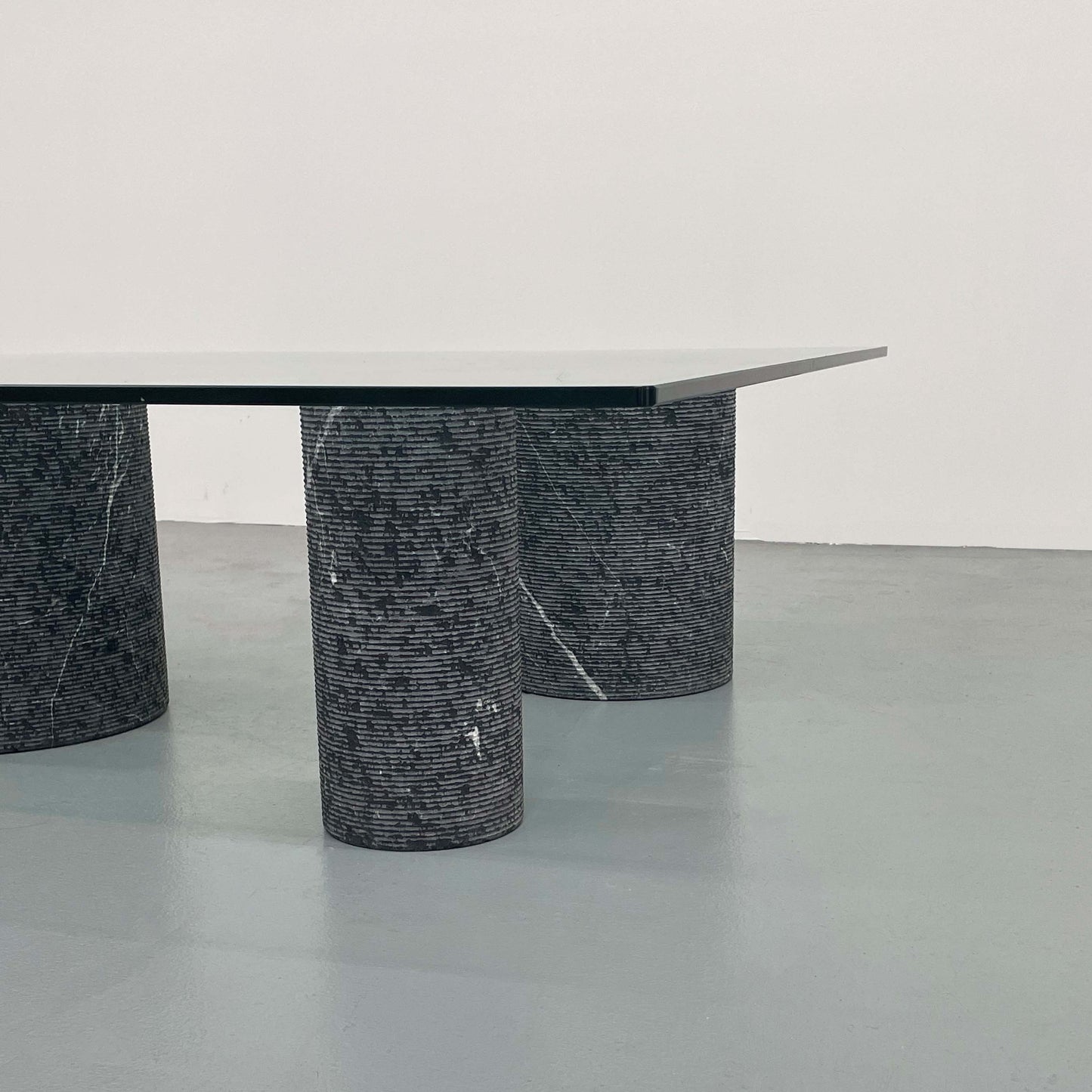 GIULIO LAZZOTTI FOR CASIGLIANI BLACK MARBLE COFFEE TABLE