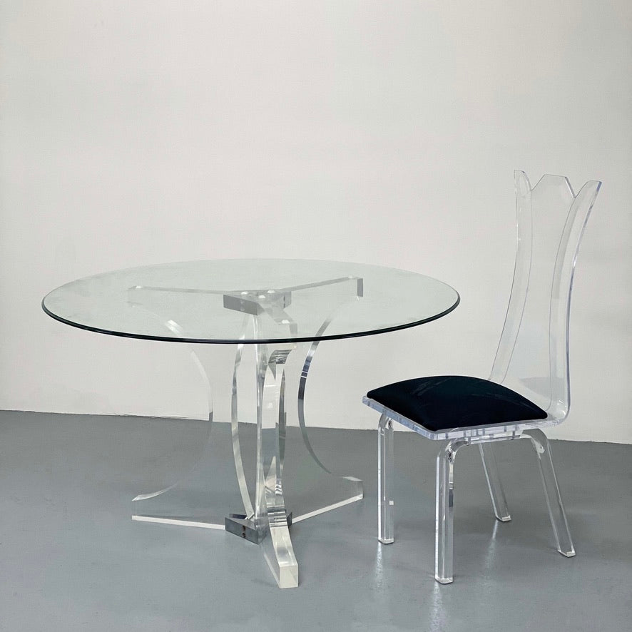 1972 CHARLES HOLLIS JONES LUCITE DINING TABLE