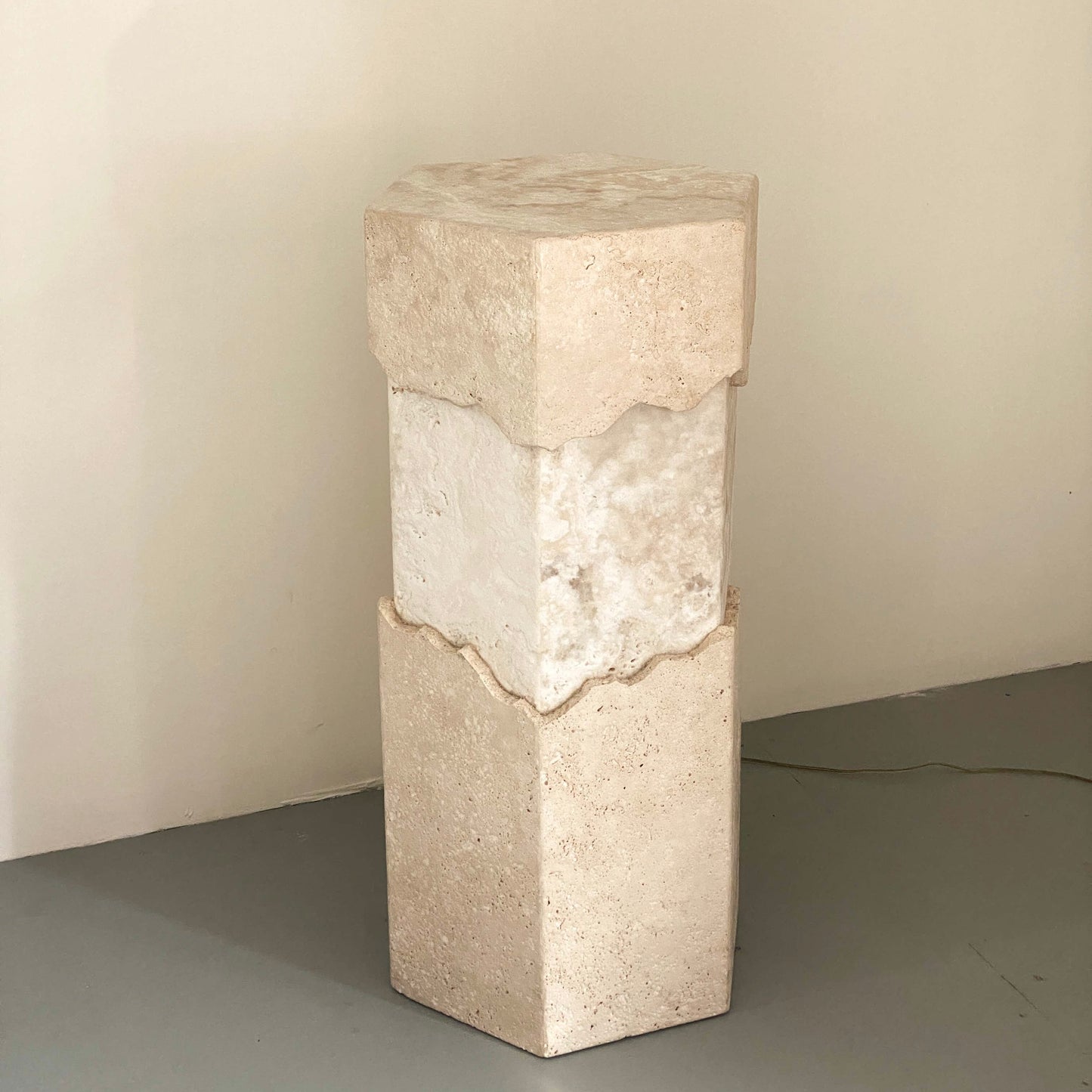 ALABASTER ILLUMINATED PEDESTAL BY HOVAVE RAPPAPORT