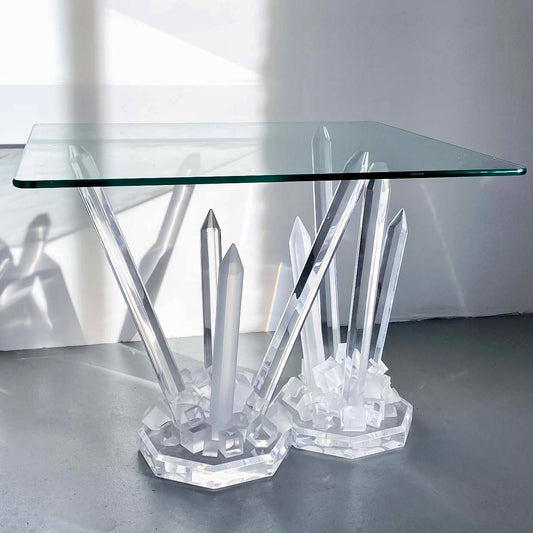 VINTAGE LUCITE STALAGMITE END TABLE