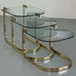 1980S NESTING TABLE SET WITH CANTILEVER GLASS TOPS