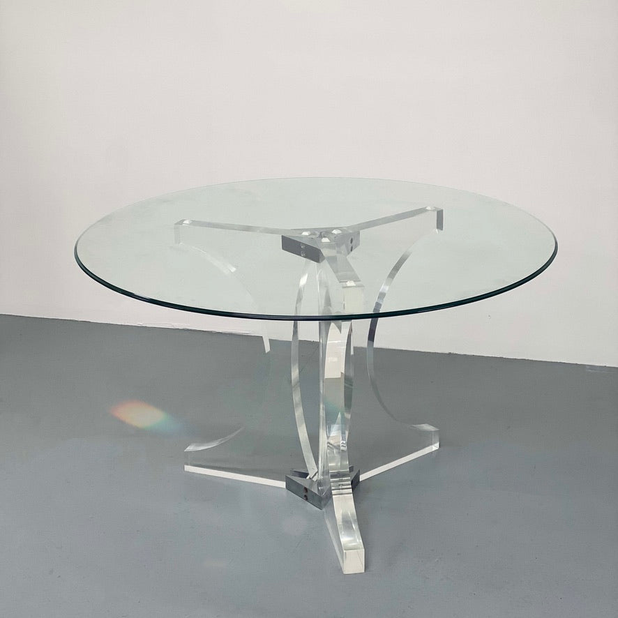 1972 CHARLES HOLLIS JONES LUCITE DINING TABLE