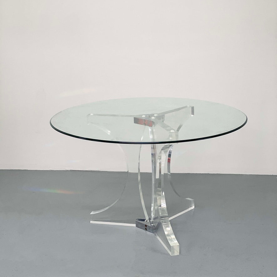 1972 CHARLES HOLLIS JONES LUCITE DINING TABLE