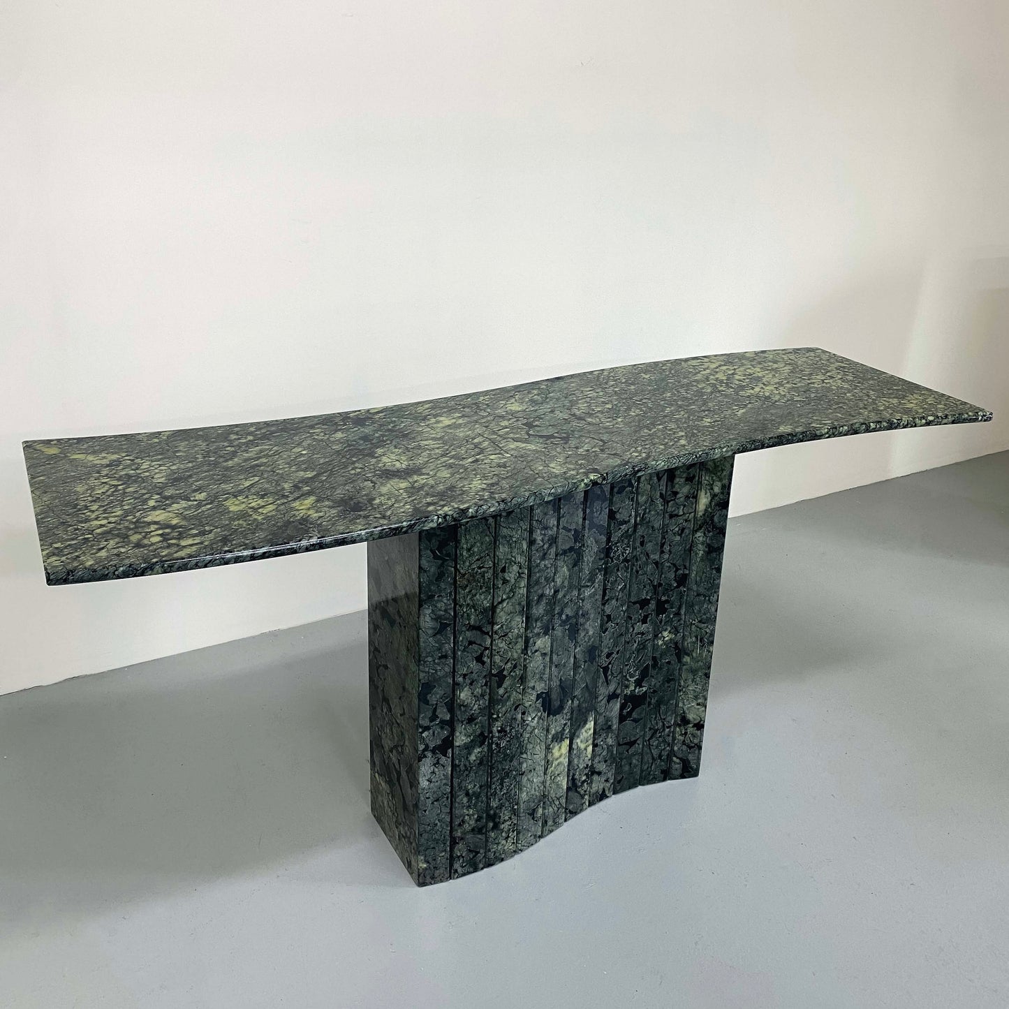 VERDE GREEN MARBLE CONSOLE TABLE, ITALY 1970