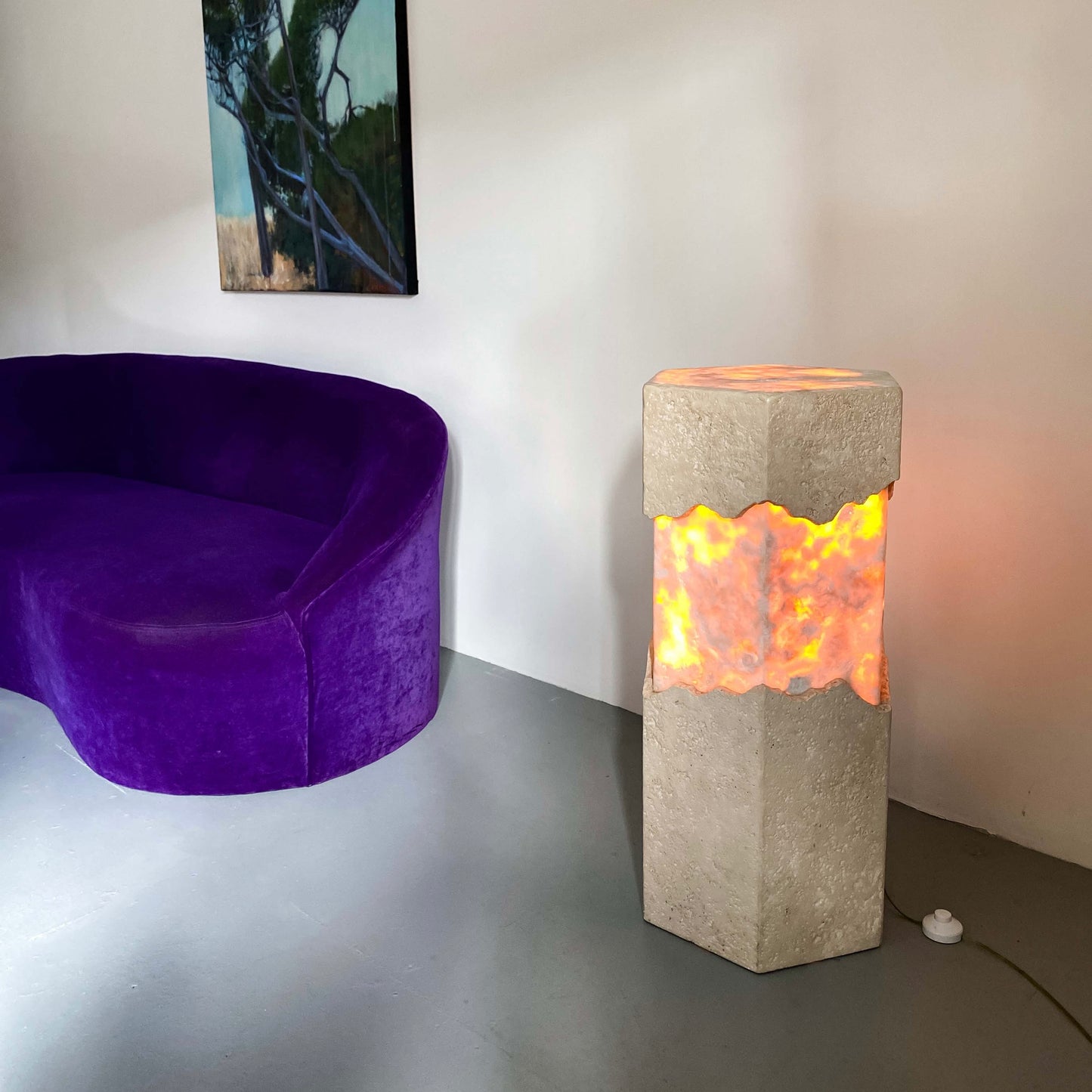 ALABASTER ILLUMINATED PEDESTAL BY HOVAVE RAPPAPORT