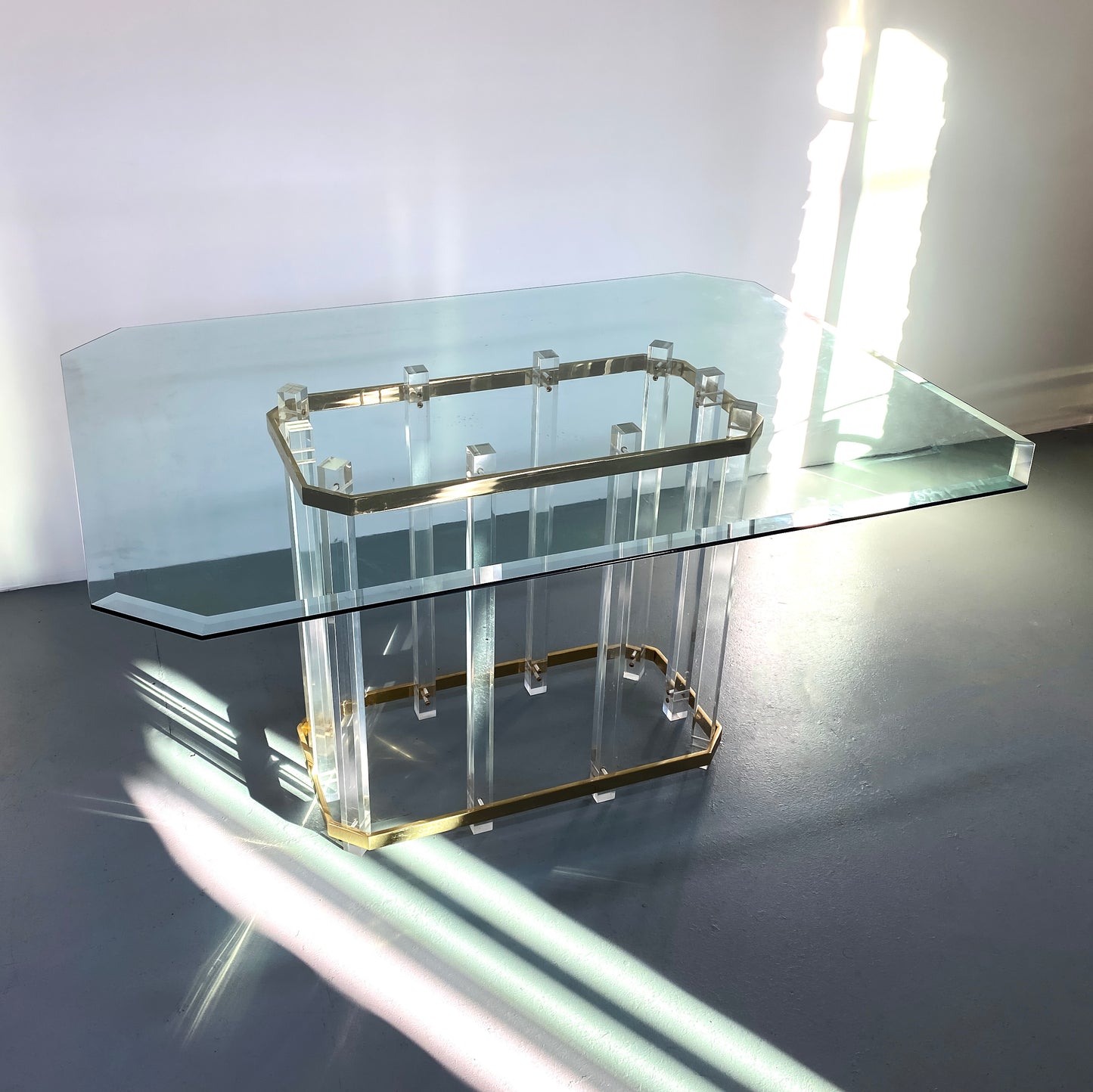 LUCITE DINING TABLE BY CHARLES HOLLIS JONES