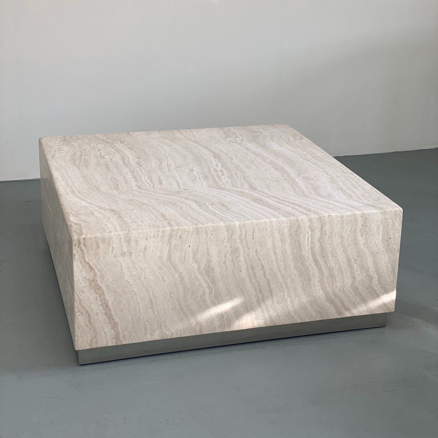 TRAVERTINE COFFEE TABLE BY WILLIAM SONOMA