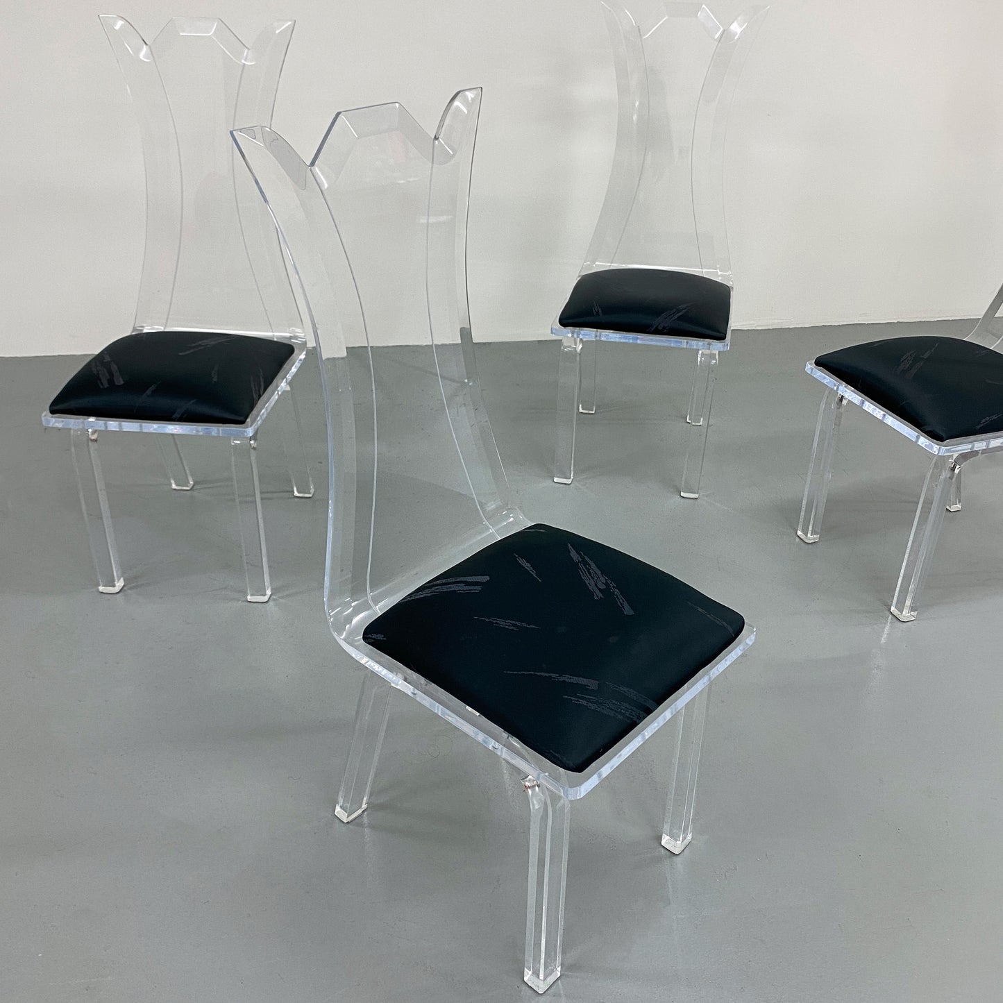 VINTAGE LUCITE DINING CHAIRS (4)