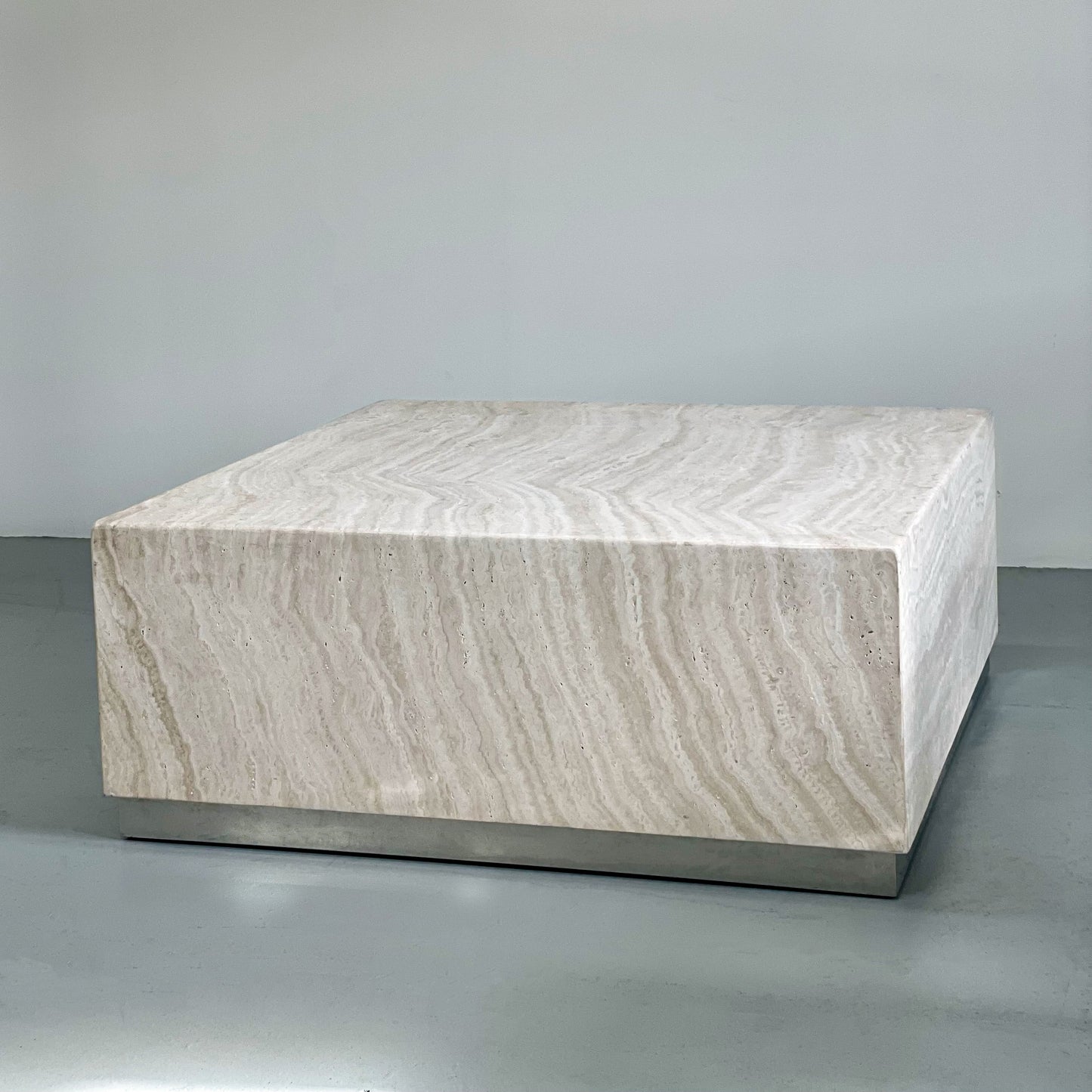 TRAVERTINE COFFEE TABLE BY WILLIAM SONOMA