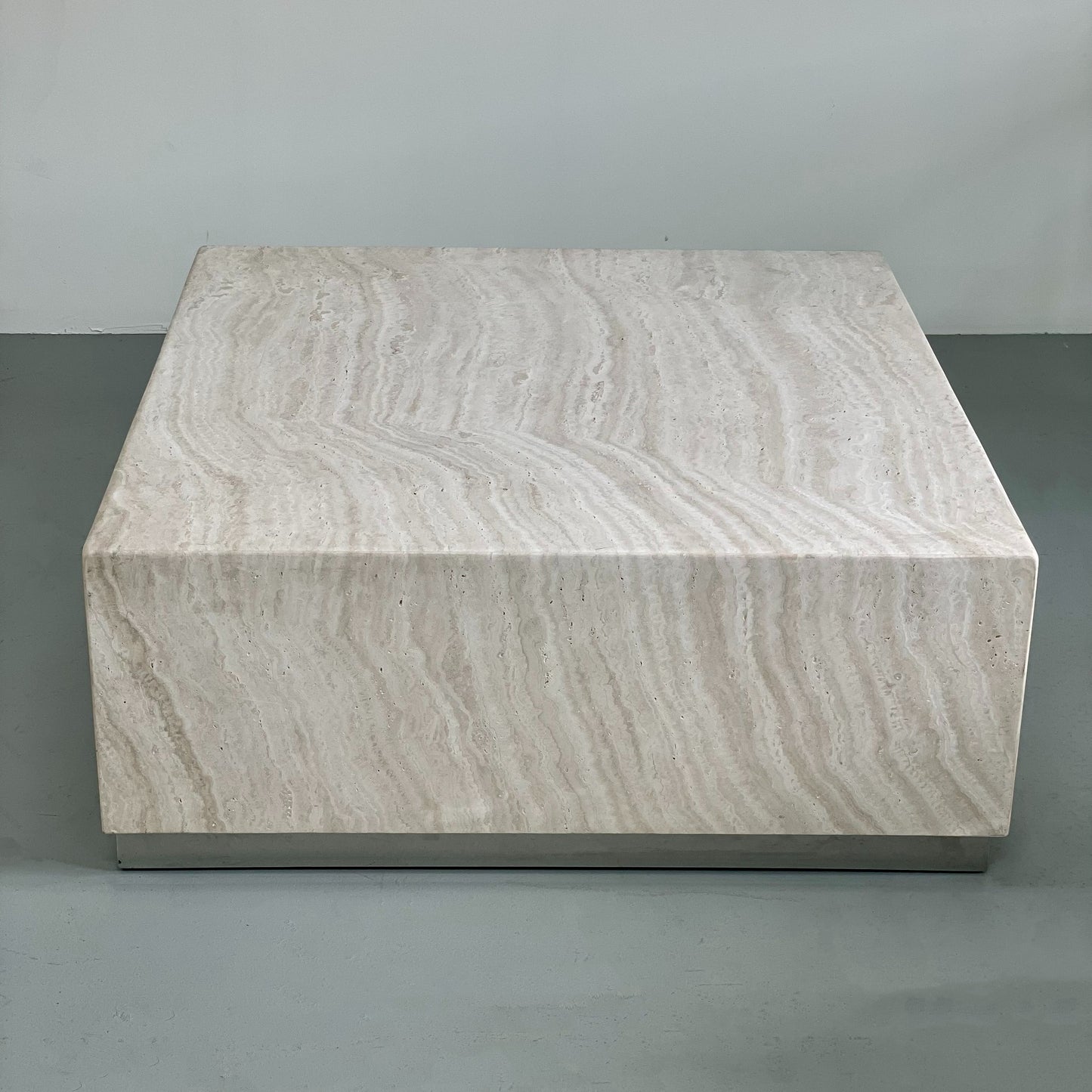 TRAVERTINE COFFEE TABLE BY WILLIAM SONOMA