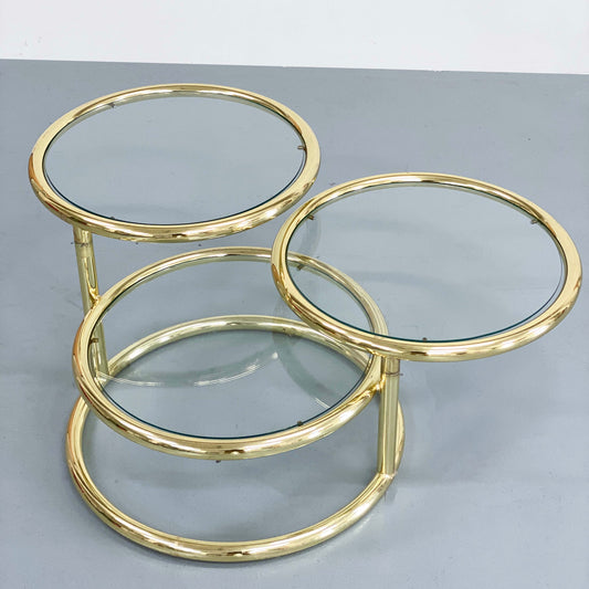 MILO BAUGHMAN FOR DESIGN INSTITUTE OF AMERICA 3 TIER COFFEE TABLE