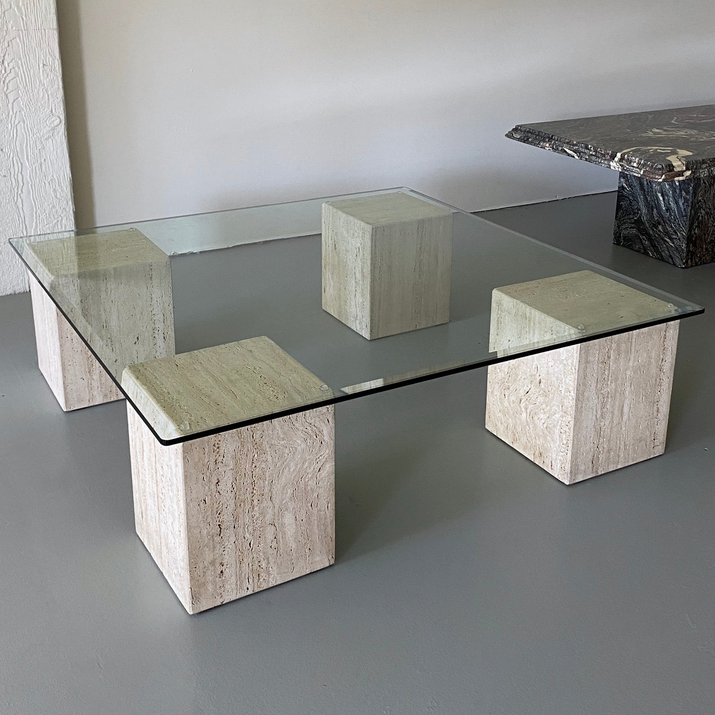 1970S TRAVERTINE CUBE COFFEE TABLE