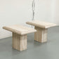 VINTAGE ITALIAN TRAVERTINE STONE SIDE TABLES