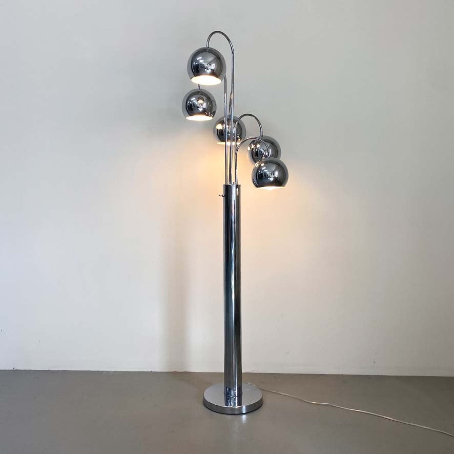 1970S CHROME WATERFALL LAMP BY ROBERT SONNEMAN