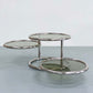 ITALIAN SMOKED GLASS AND CHROME SWIVEL COFFEE TABLE