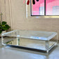 VINTAGE LUCITE GLASS AND MIRROR COFFEE TABLE