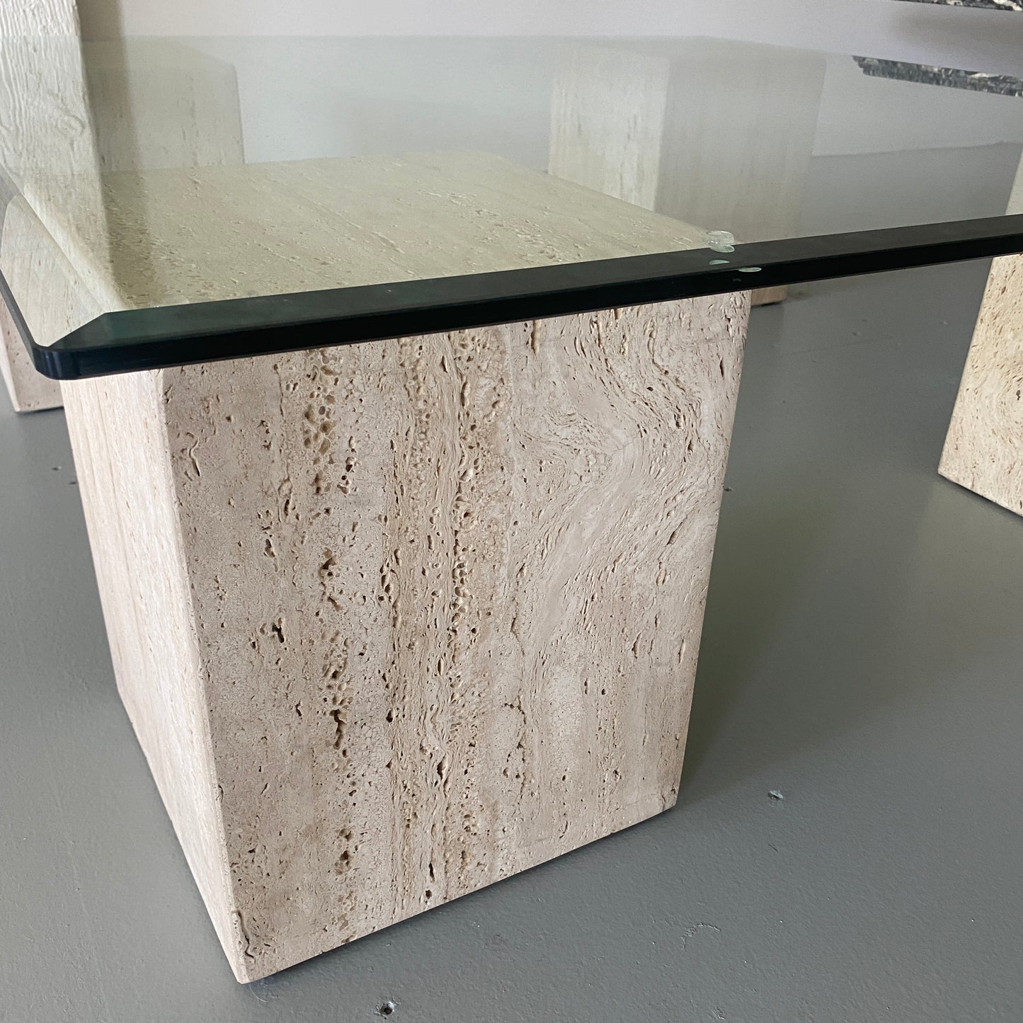 1970S TRAVERTINE CUBE COFFEE TABLE