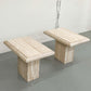 VINTAGE ITALIAN TRAVERTINE STONE SIDE TABLES