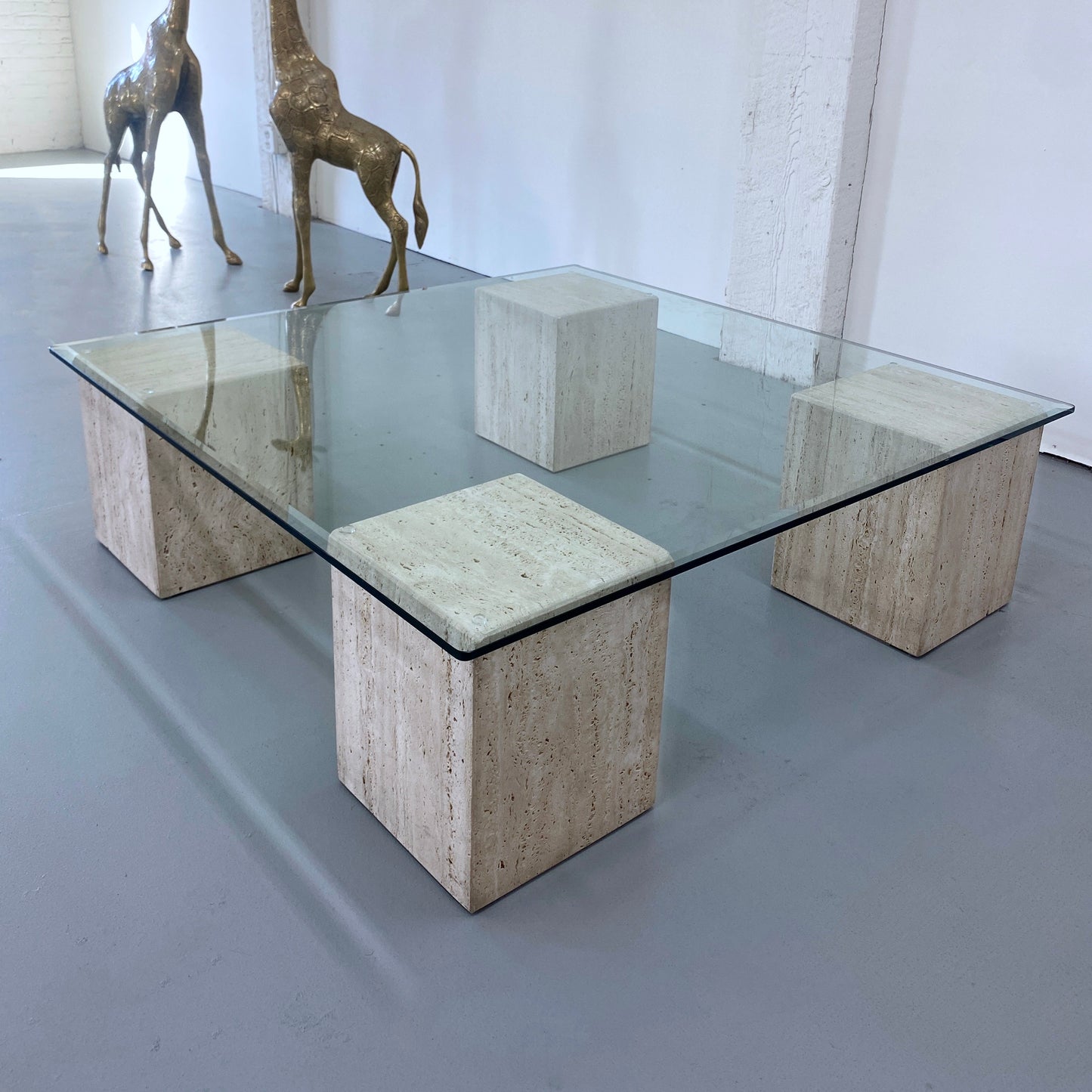 1970S TRAVERTINE CUBE COFFEE TABLE