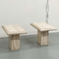 VINTAGE ITALIAN TRAVERTINE STONE SIDE TABLES